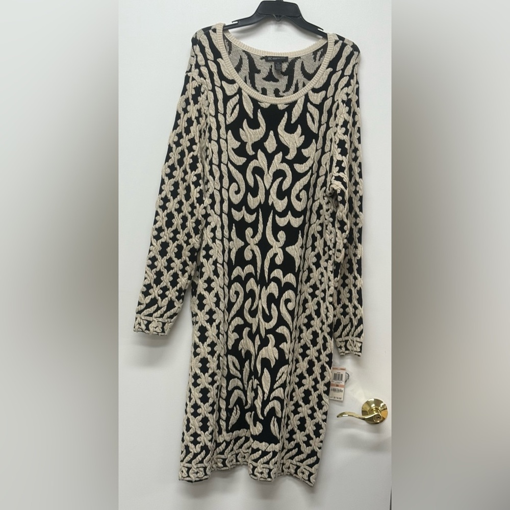 Black and Cream Patterned Dress